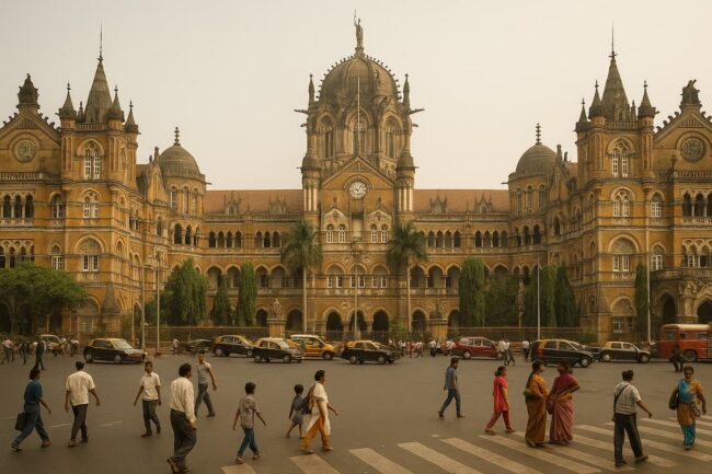 Interior de la estación de tren de Atocha en Madrid con su jardín tropical, luz natural y viajeros caminando.