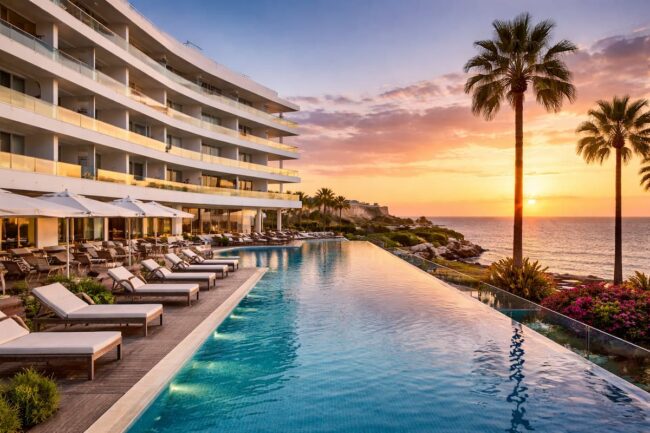 Parador de Cádiz con diseño contemporáneo, piscina infinita y vistas al Atlántico. Una de las opciones de alojamiento más atractivas de Andalucía.