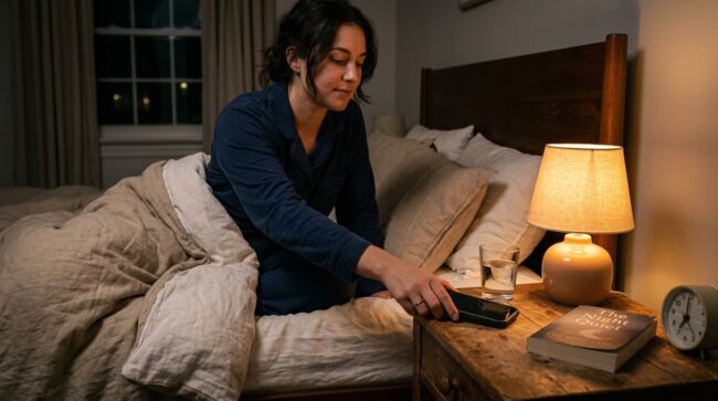 Rutina nocturna sin pantallas para mejorar el sueño durante vacaciones de descanso