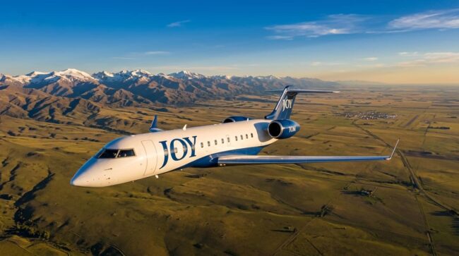 Avión de Joy Airlines en vuelo, proyecto de nueva aerolínea que busca operar vuelos domésticos en Argentina