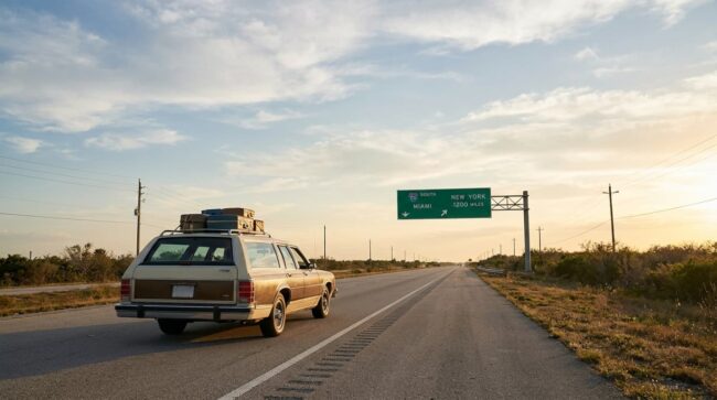 carretera hacia miami desde nueva york viaje largo en auto estados unidos