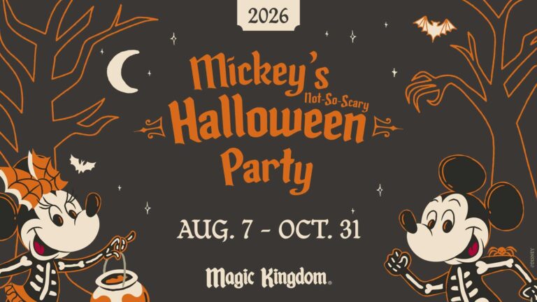 Cartel oficial de Mickey&rsquo;s Not-So-Scary Halloween Party 2026 en Magic Kingdom.