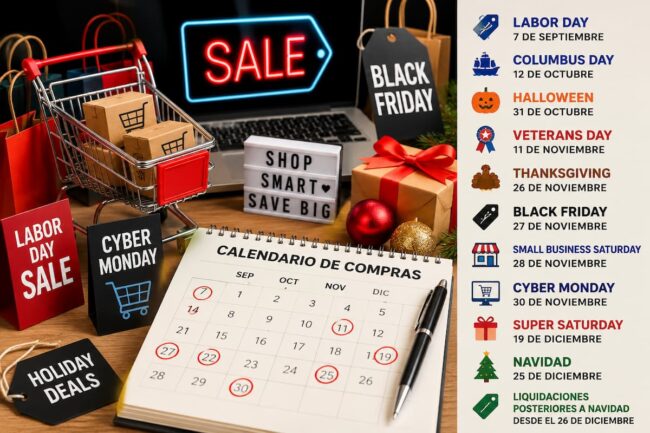 Mejores fechas para comprar barato en USA calendario de fechas especiales eeuu
