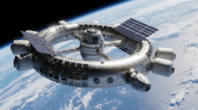 Estación espacial en órbita terrestre utilizada para turismo espacial y viajes comerciales en 2026