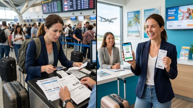 comparacion precios vuelos hot sale persona pagando caro vs oferta barata confirmada en agencia de viajes