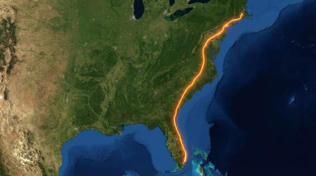 mapa ruta de nueva york a florida distancia en carretera estados unidos