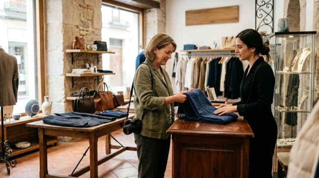 Turista comprando en una tienda de España antes de solicitar el formulario tax free para recuperar el IVA.