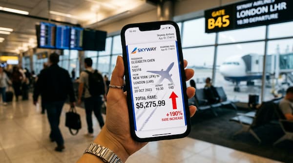 pantalla de celular en la que se ve el precio en el boarding pass