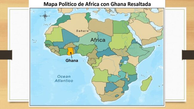 Mapa político de África con Ghana resaltada, imagen para una guía sobre dónde queda Ghana y qué saber antes de viajar.