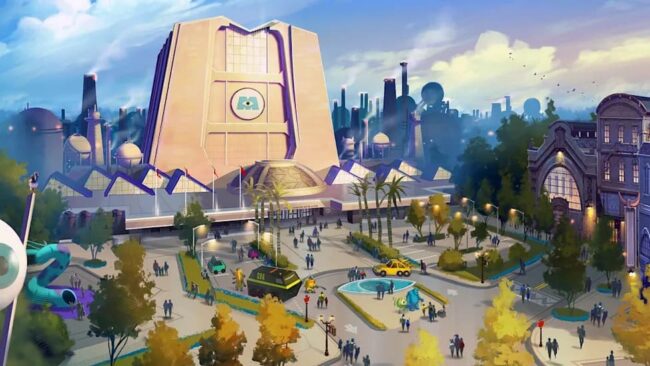 Imagen conceptual de Monstropolis, la ciudad de Monsters Inc. que será recreada como nueva tierra temática en Disney Hollywood Studios.