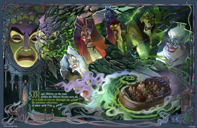 Disney Villains Land: nueva expansión de Magic Kingdom en Orlando Concept art de una nueva atracción de Disney Villains que llegará a Magic Kingdom en Disney World