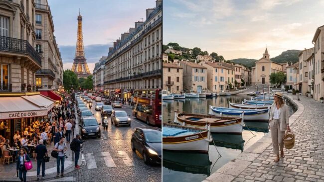 Viaje dividido entre una estancia activa en París y una segunda etapa tranquila en un destino costero