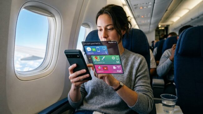 Precios y opciones de WiFi en los aviones Pasajera usando el celular durante un vuelo con opciones de WiFi e Internet a bordo